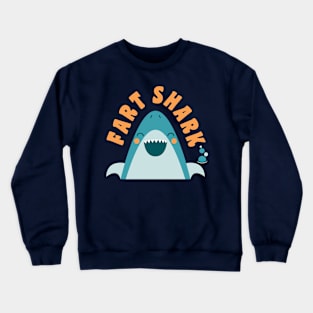 Fart Shark Illustration Funny Crewneck Sweatshirt